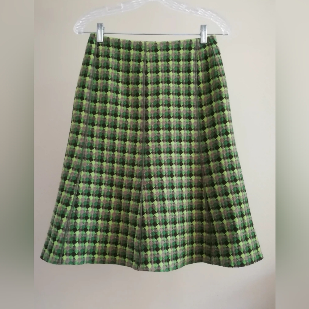 AKRIS PUNTO Green Wool Skirt